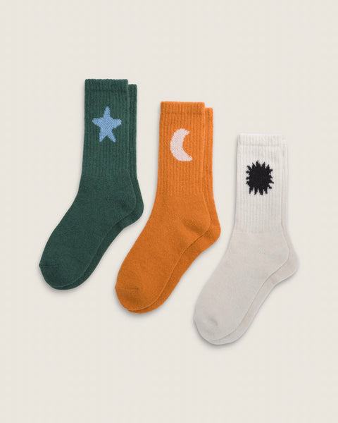 3 pack socks (sun, moon, star) – Julian Klincewicz